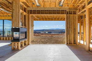 Miscellaneous room featuring a mountain view