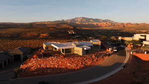 View of subject property with a mountainous background