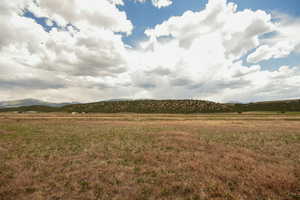 Mountain view with rural landscape