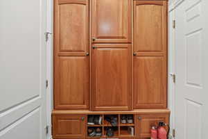 Mud room in laundry area