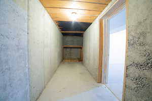 View of unfinished below grade area