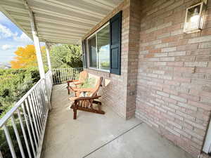 View of covered porch