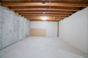 View of unfinished below grade area