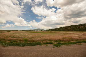 View of mountain background with rural landscape