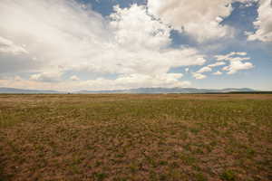 View of green lawn with a view of rural / pastoral area and a mountain view