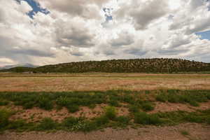 View of mountain background with rural landscape