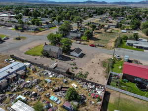 Drone / aerial view of a mountain backdrop