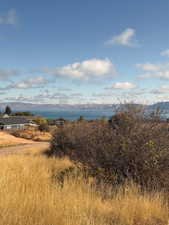 Mountain view with a large body of water