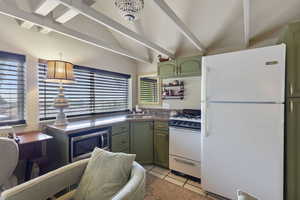 ADU kitchen. Gorgeous valley views out the window.