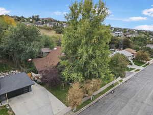 Aerial view of residential area