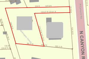 Map showing property parcels