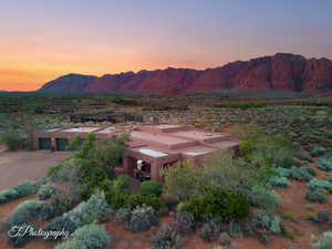 View of mountain background featuring a desert landscape