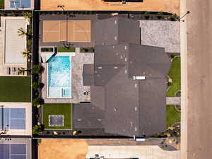 Aerial view of a pool area