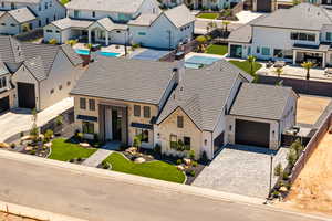 Aerial view of residential area