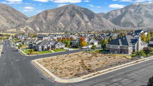 View of mountain backdrop with nearby suburban area