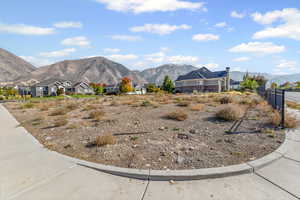 View of mountain background with nearby suburban area