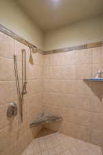 Full bathroom featuring a tile shower