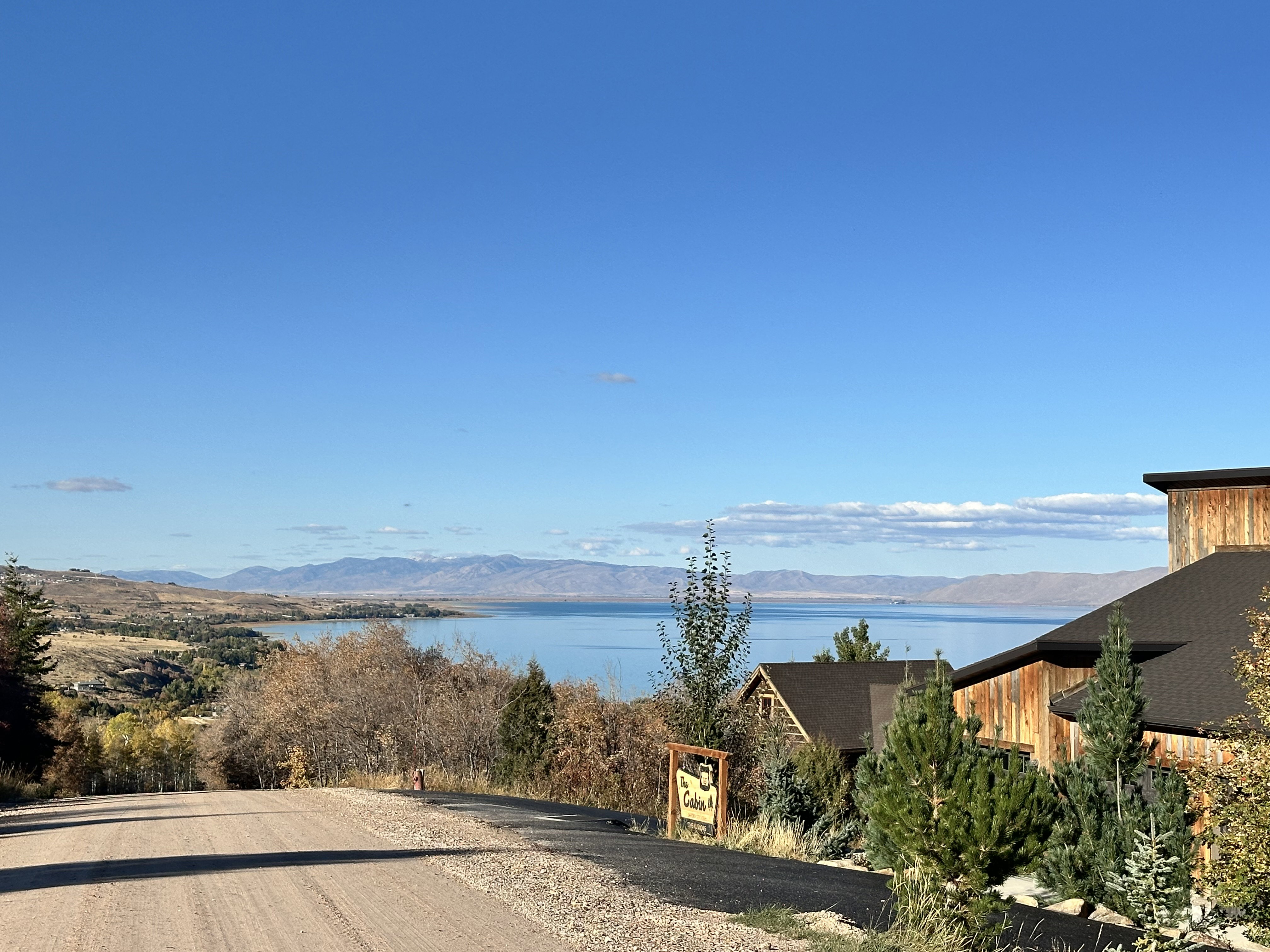 Water view with a mountainous background
