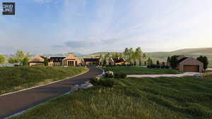 Conceptual rendering generated by AI for illustrative purposes only. This image represents a potential home design; the home is not yet constructed. Final siting, engineering, materials, dimensions, and features are subject to change and approval.