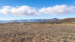 View of mountain background with rural landscape