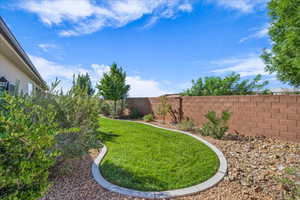 View of fenced backyard