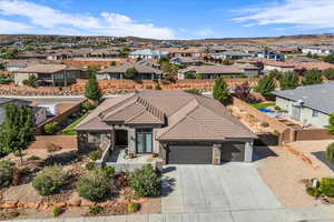 Aerial view of residential area