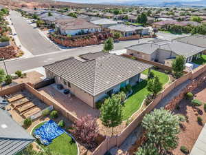 Aerial view of residential area
