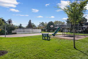 Community play area with community basketball court