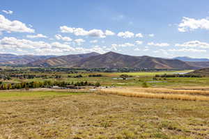 View of mountain background with rural landscape