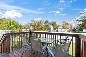 Great deck in the backyard that feels private.