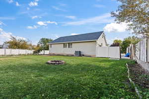 Large backyard with lots of potential.