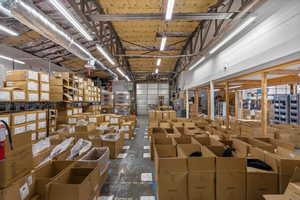 Building lobby featuring a high ceiling