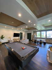 Rec room featuring billiards table and recessed lighting