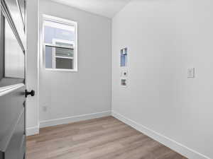 Laundry room. Electric dryer.