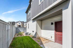 Small fenced backyard maintained by the HOA