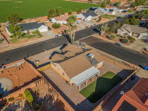 Aerial perspective of suburban area
