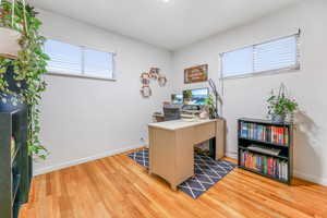 Office featuring light wood-style flooring