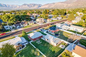 Bird's eye view of a mountain backdrop