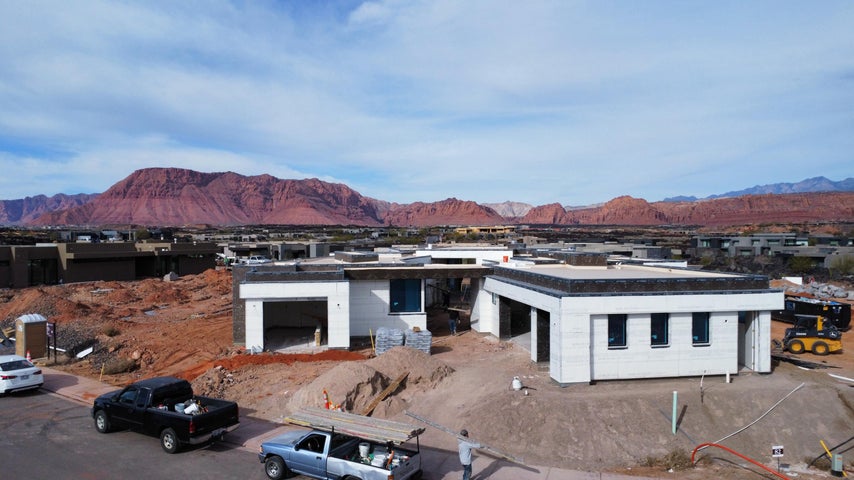 View of front facade with a mountain view