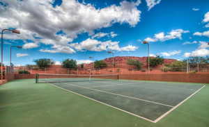 View of tennis court