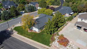 Aerial view of residential area