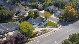Aerial view of residential area