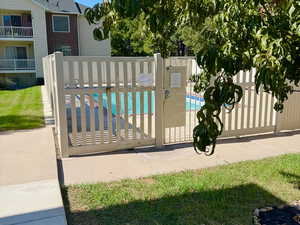 View of yard featuring a community pool