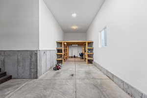 Extra storage/workshop area in the garage