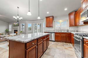 Kitchen with GRANITE Countertops and high quality appliances.