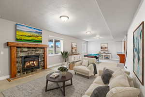 Huge family room downstairs, can double as a THEATER or GAME ROOM, complete with a bonus KITCHENETTE, perfect for family fun nights!