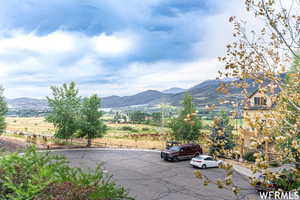 View of mountain background with rural landscape