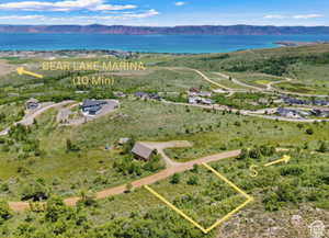 Drone / aerial view of a water and mountain view