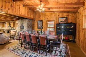 Dining room to the east of the living room