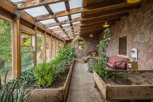 Atrium to the west of the living room